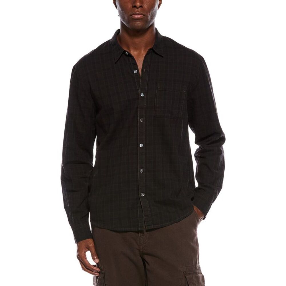 James Perse Mens Organic Cotton Madras Shirt